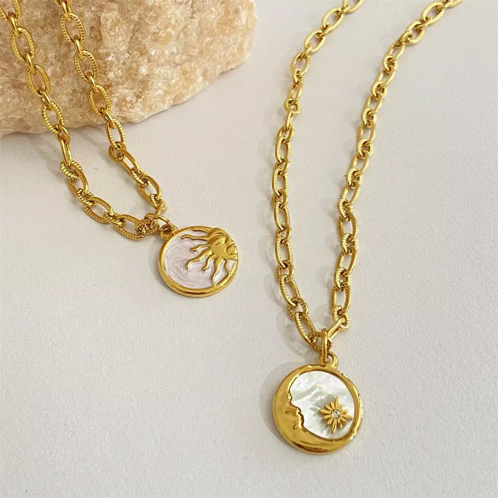 18K Gold-Plated Titanium Steel Pendant Necklace
