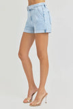 RISEN Full Size High Rise Belted Roll Up Shorts Plus Size