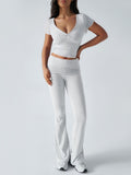 Devine Short Sleeve Top and Bootcut Legging Set