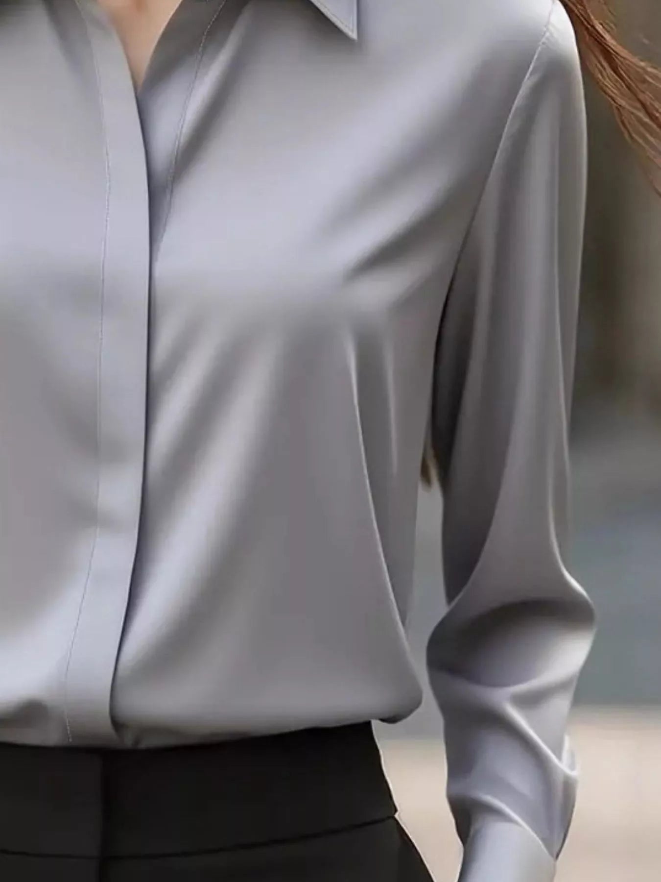 Button Down Collared Neck Long Sleeve Shirt