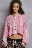 POL Raw Hem Cropped Hooded Jacket