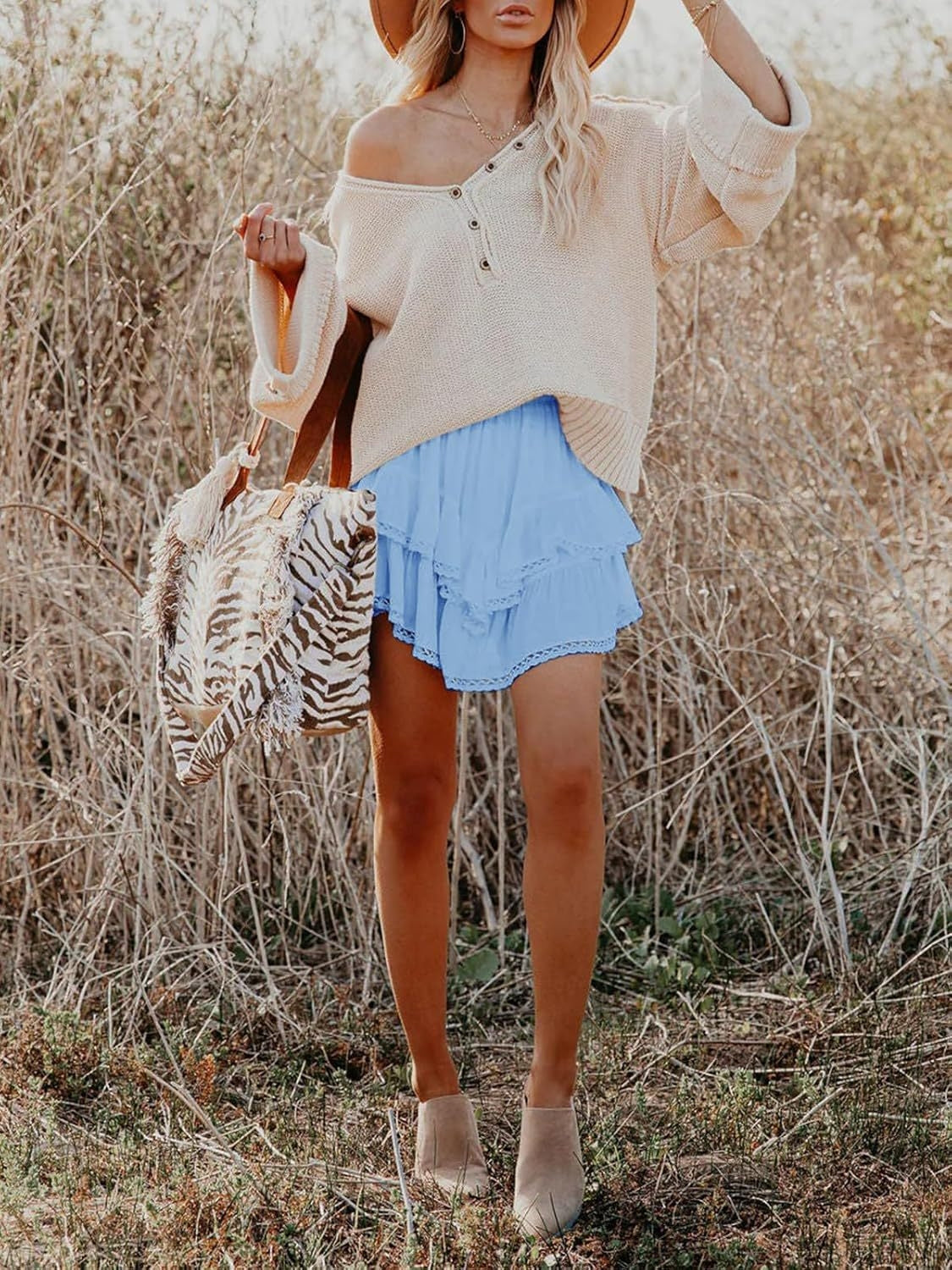 Lovelet Lace Detail Layered Skirt