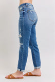 Judy Blue Full Size Mr Vintage Wash Boyfriend Fit W/ Destroy Jeans Plue Size