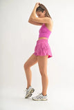MONO B Smocked High Waist Shorts