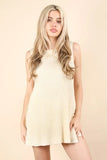VERY J Slit Round Neck Top and Shorts Sweater Set