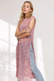 ADORA Multi Color Crochet Tunic Top