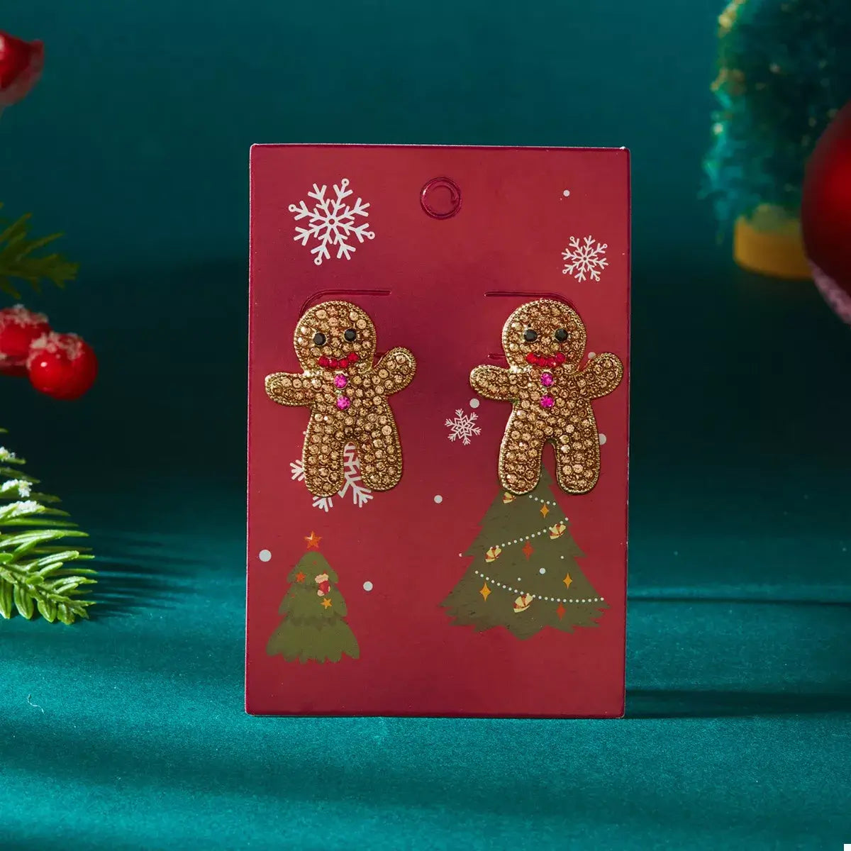 Alloy Gingerbread Man Stud Earrings