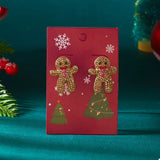 Alloy Gingerbread Man Stud Earrings
