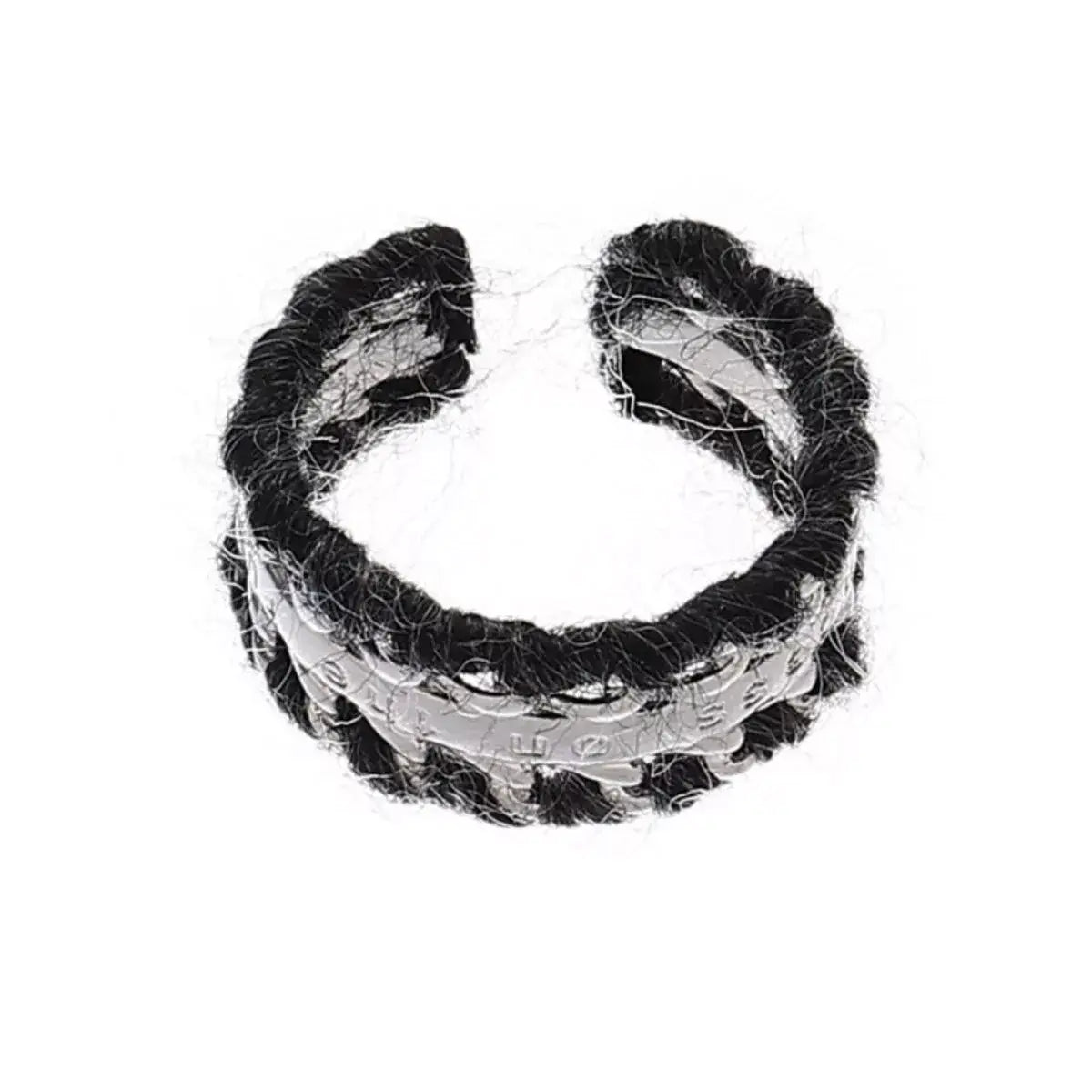 Brass Yarn-Wrapped Open Ring