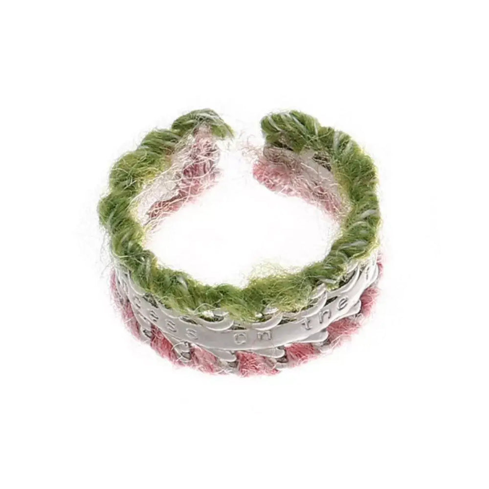 Brass Yarn-Wrapped Open Ring