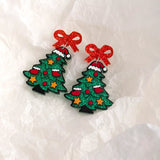Christmas Tree Drop Earrings – Acrylic Holiday | Felvior