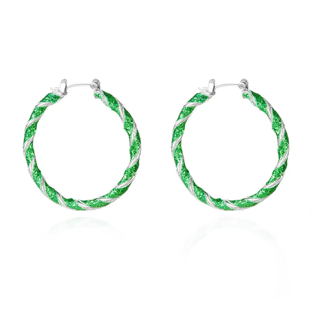 Christmas Twisted Hoop Earrings