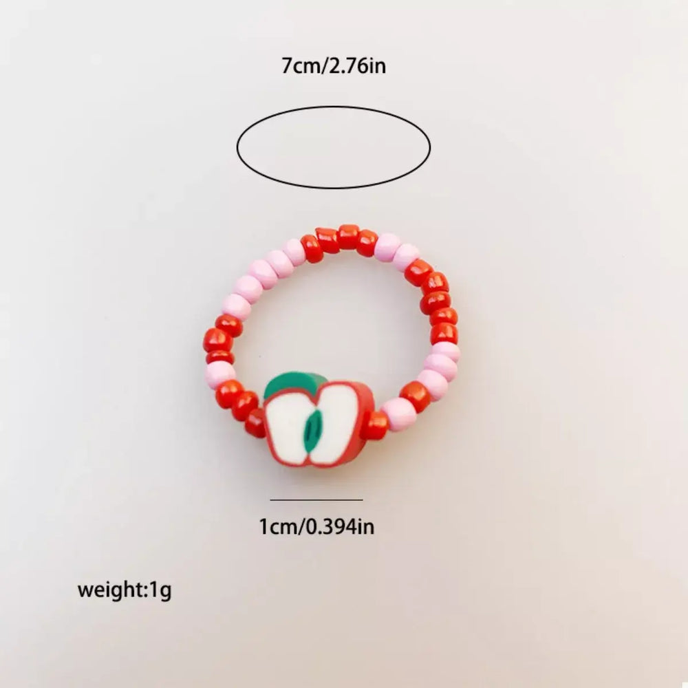 Colorful Fruit Charm Beaded Ring