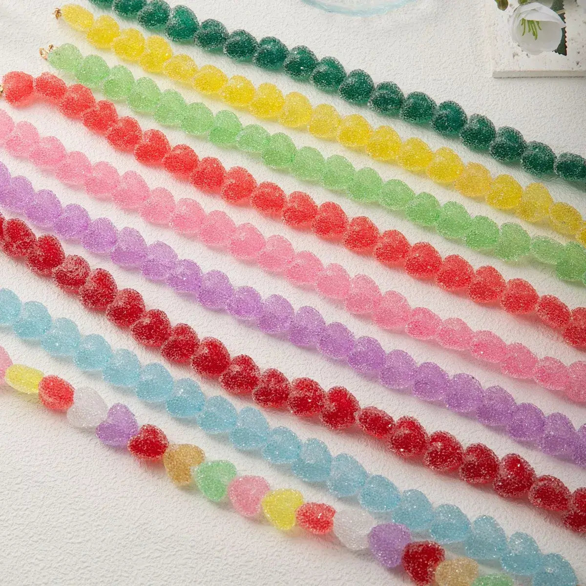 Colorful Resin Heart Necklace - Elegant Jewelry