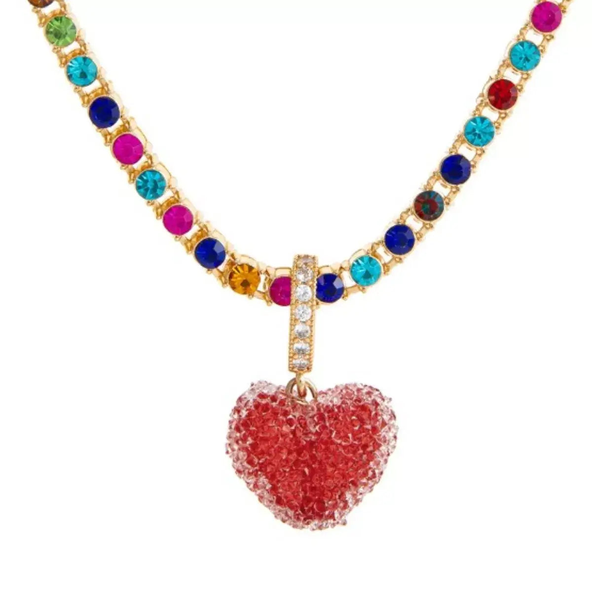 Colorful Resin Heart Necklace - Elegant Jewelry