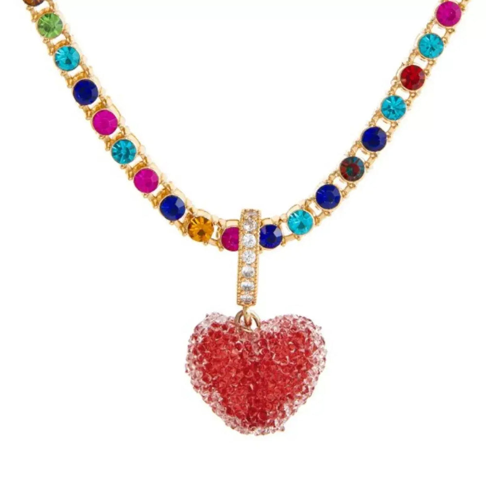 Colorful Resin Heart Necklace - Elegant Jewelry