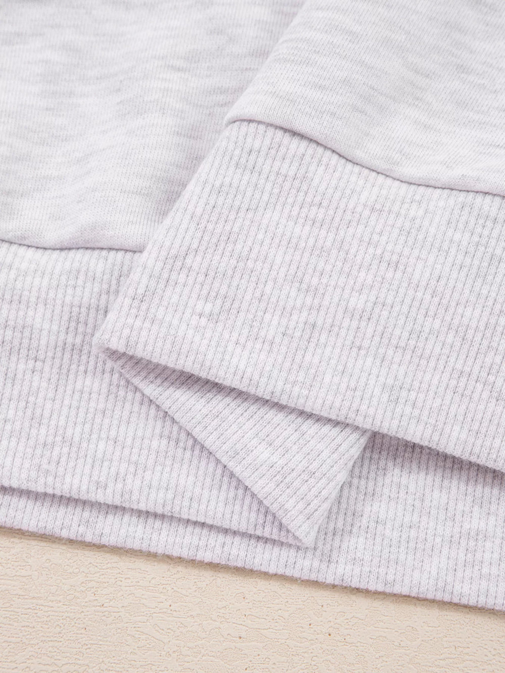 Close-up of Contrasted Trim Pant Set's frilled collar detail showcasing texture and fabric quality.