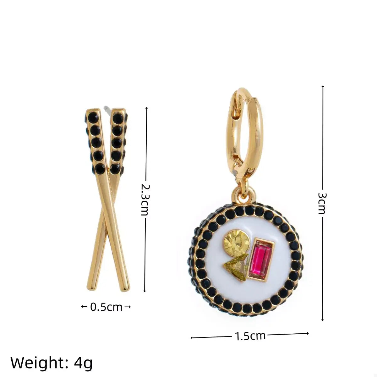 Food Theme Copper Asymmetry Earring