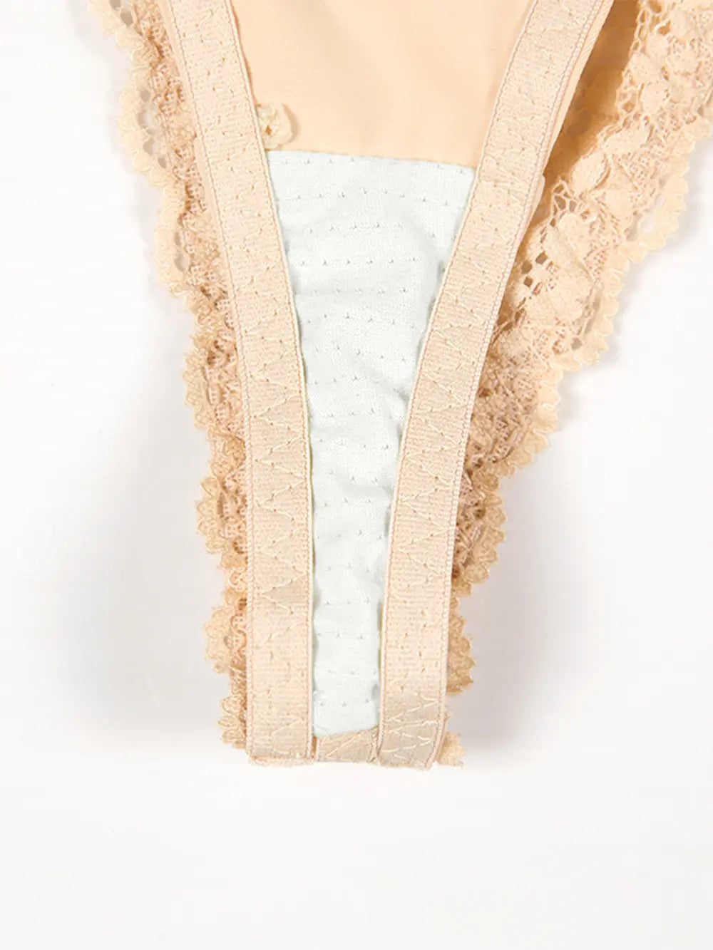 Close-up of Lace Detail Shaping Shorts with elegant lace trim and supportive fabric, showcasing chic design for an elegant silhouette.