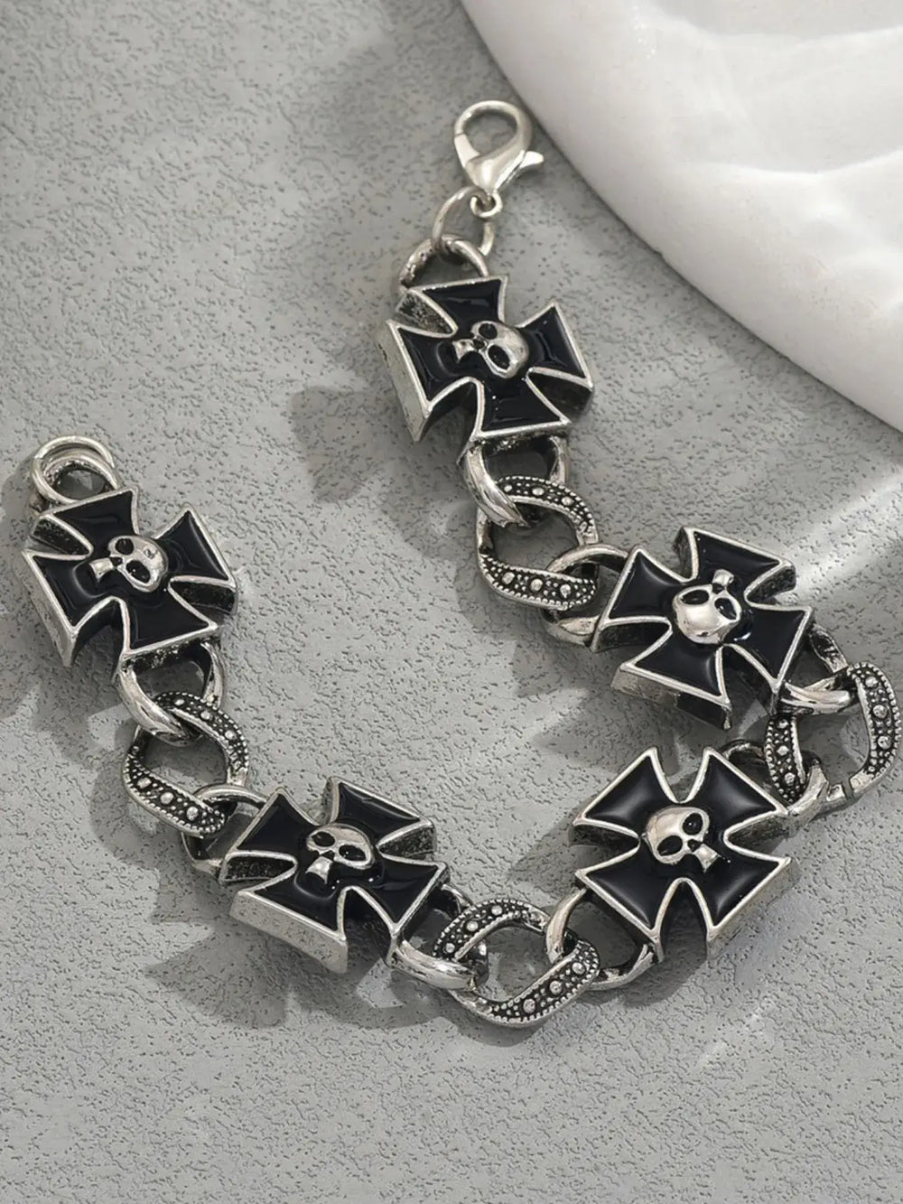 Gothic Skull Cross Chain Bracelet | Stylish Jewelry