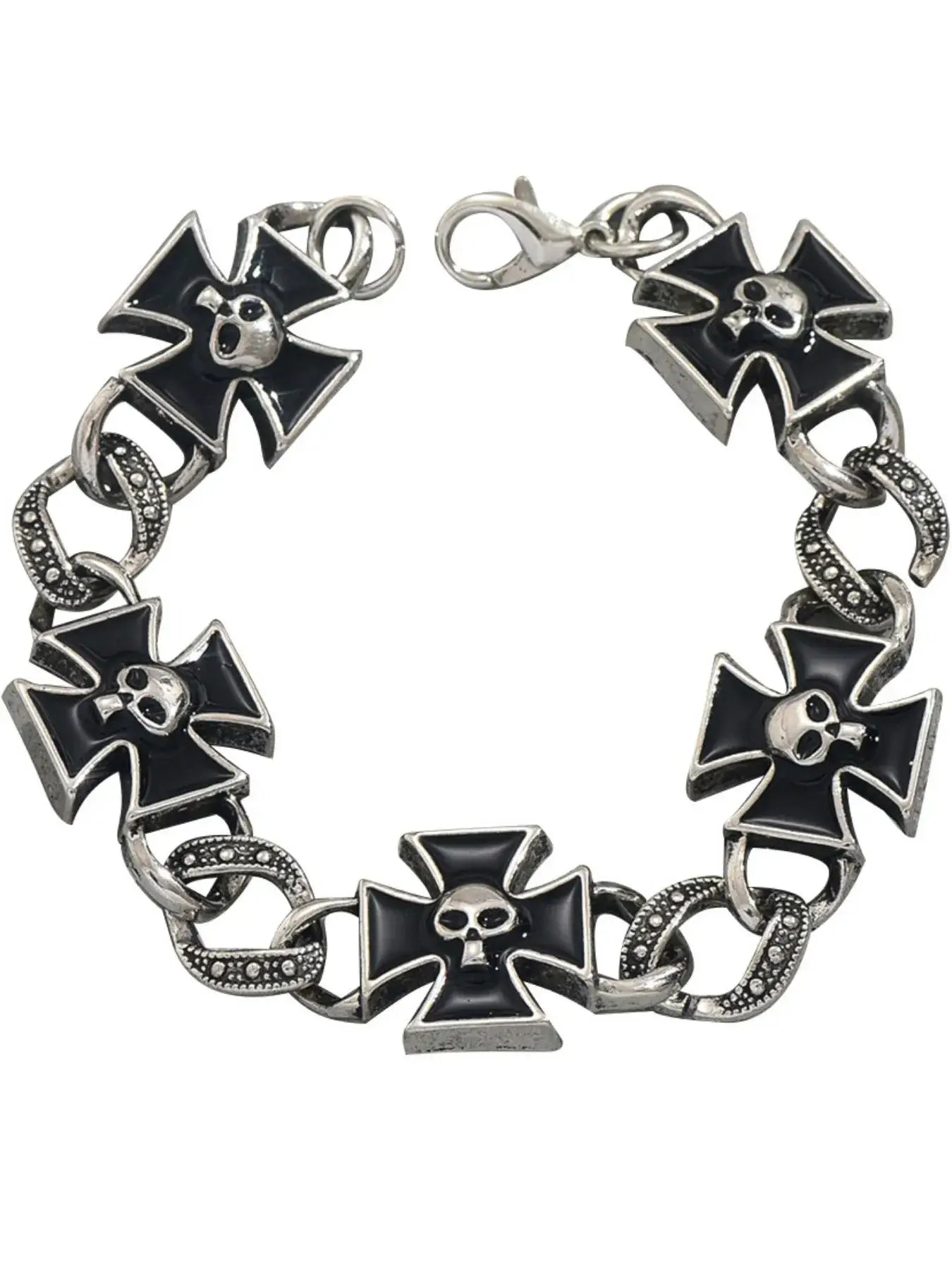 Gothic Skull Cross Chain Bracelet | Stylish Jewelry
