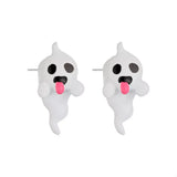 Halloween Ghost and Pumpkin Dangle Earrings