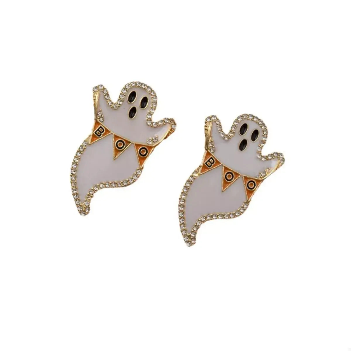 Halloween Ghost and Pumpkin Dangle Earrings