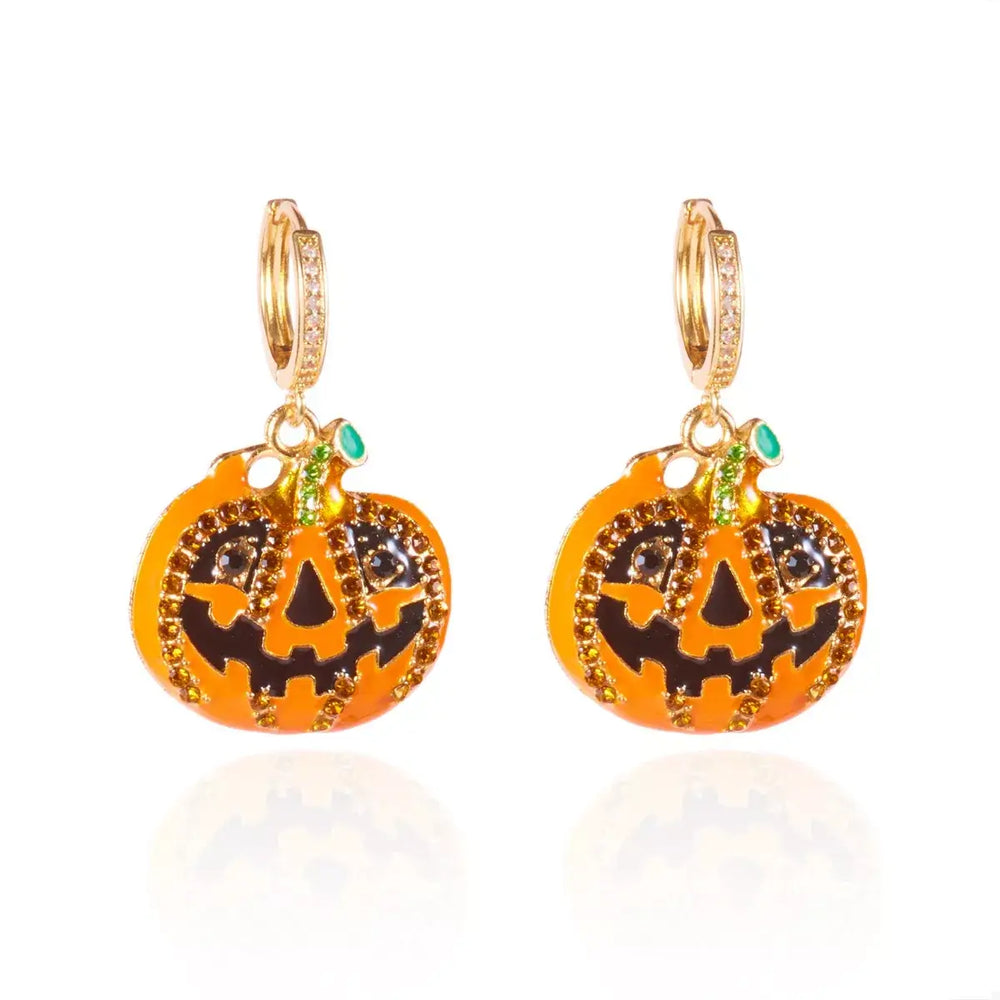 Halloween Pumpkin Drop Earrings