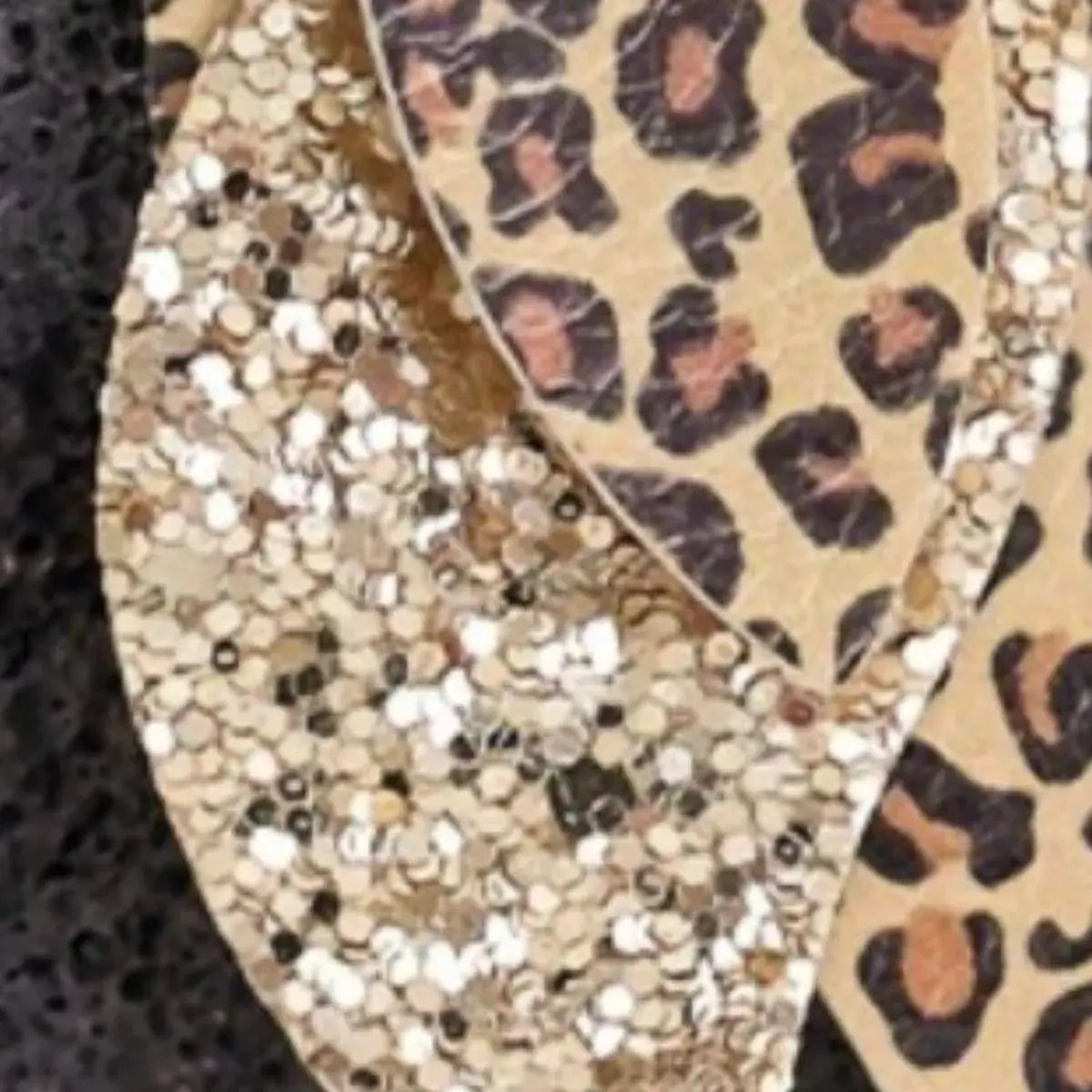 Leopard Print Leather Leaf Drop Earrings