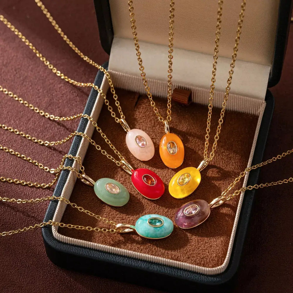 Natural Stone Pendant Necklace - Elegant Jewelry