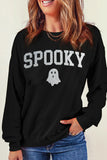 women’s spooky glitter sweatshirt cotton-poly blend