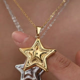 Stainless Steel Zircon Star Necklace