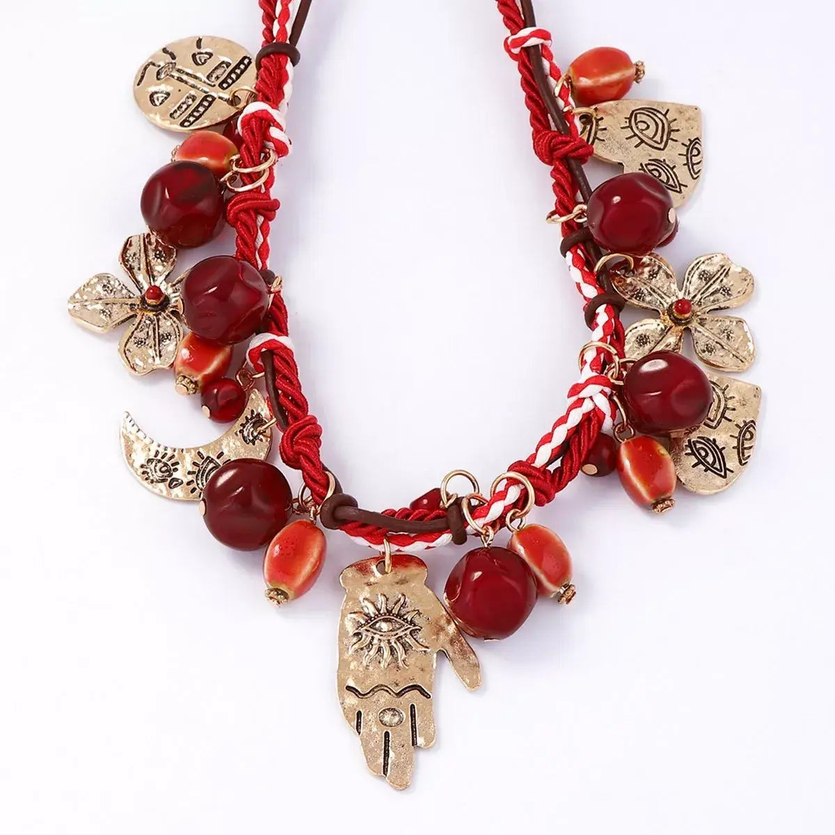 Zinc Alloy Bead Charm Necklace