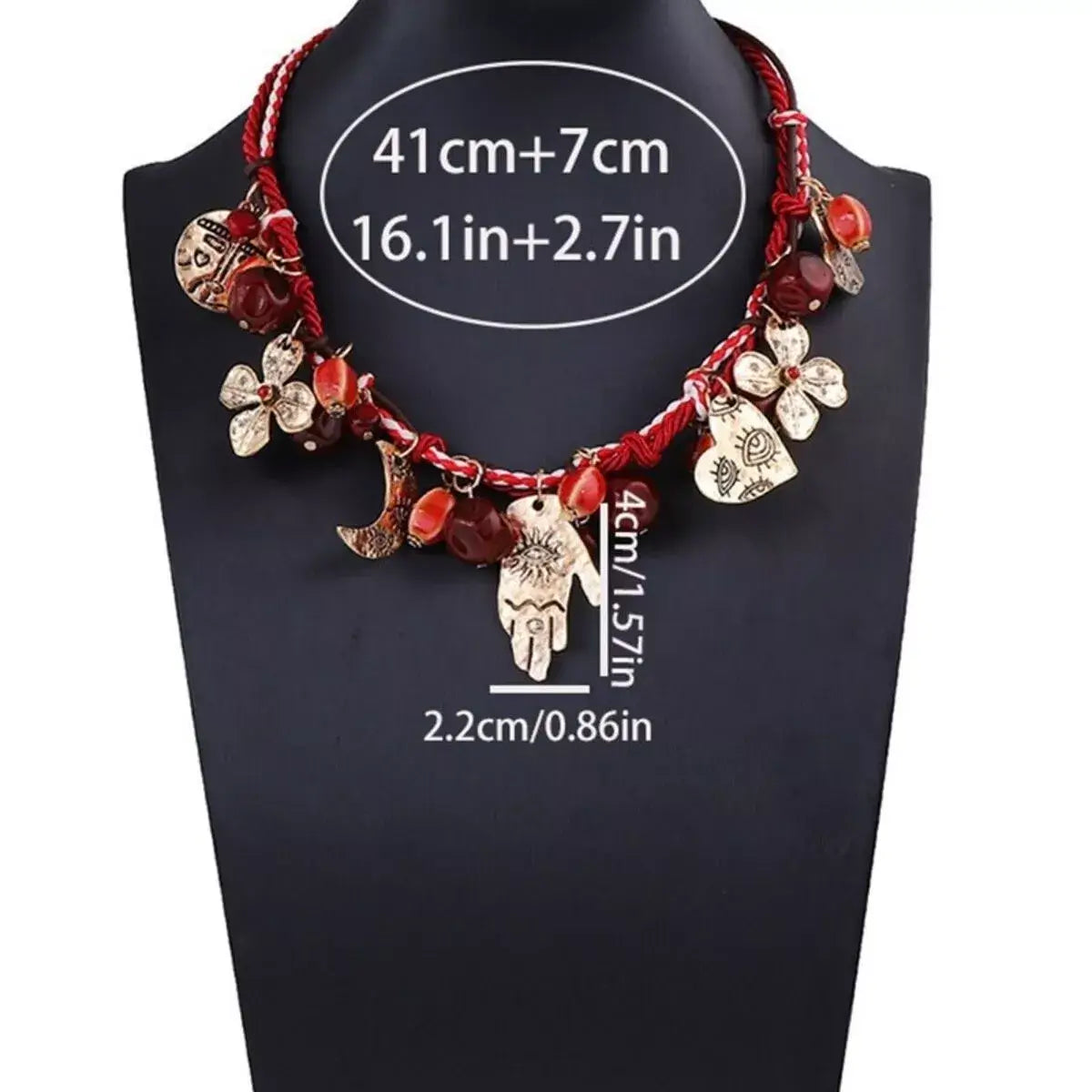 Zinc Alloy Bead Charm Necklace