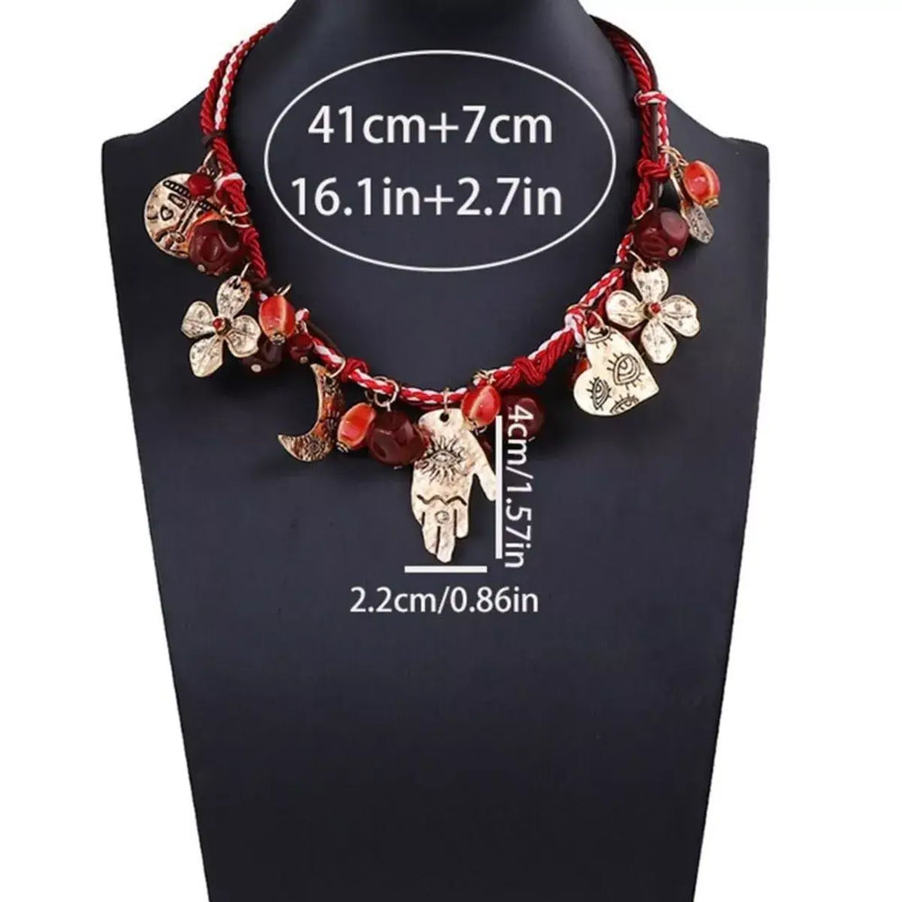 Zinc Alloy Bead Charm Necklace