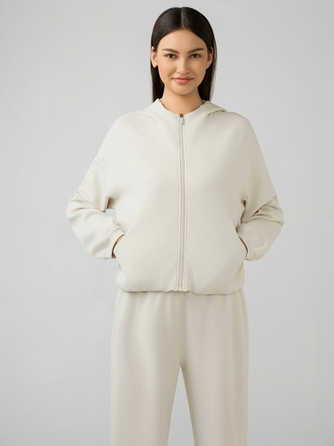 Millennia Zip Up Dropped Shouder Active Hooded