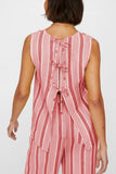 Tied Front Striped Top and Pants Set