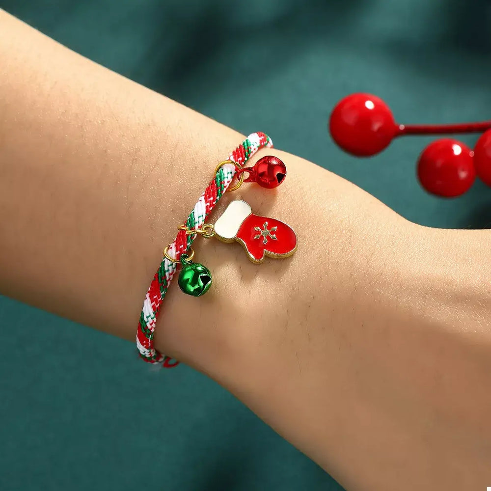 Christmas Charm Braided Rope Bracelet