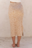 Jade By Jane Full Size Zebra Print Side Slit Midi Skirt Plus Size