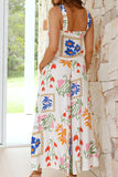 Printed Square Neck Top and Pants Set