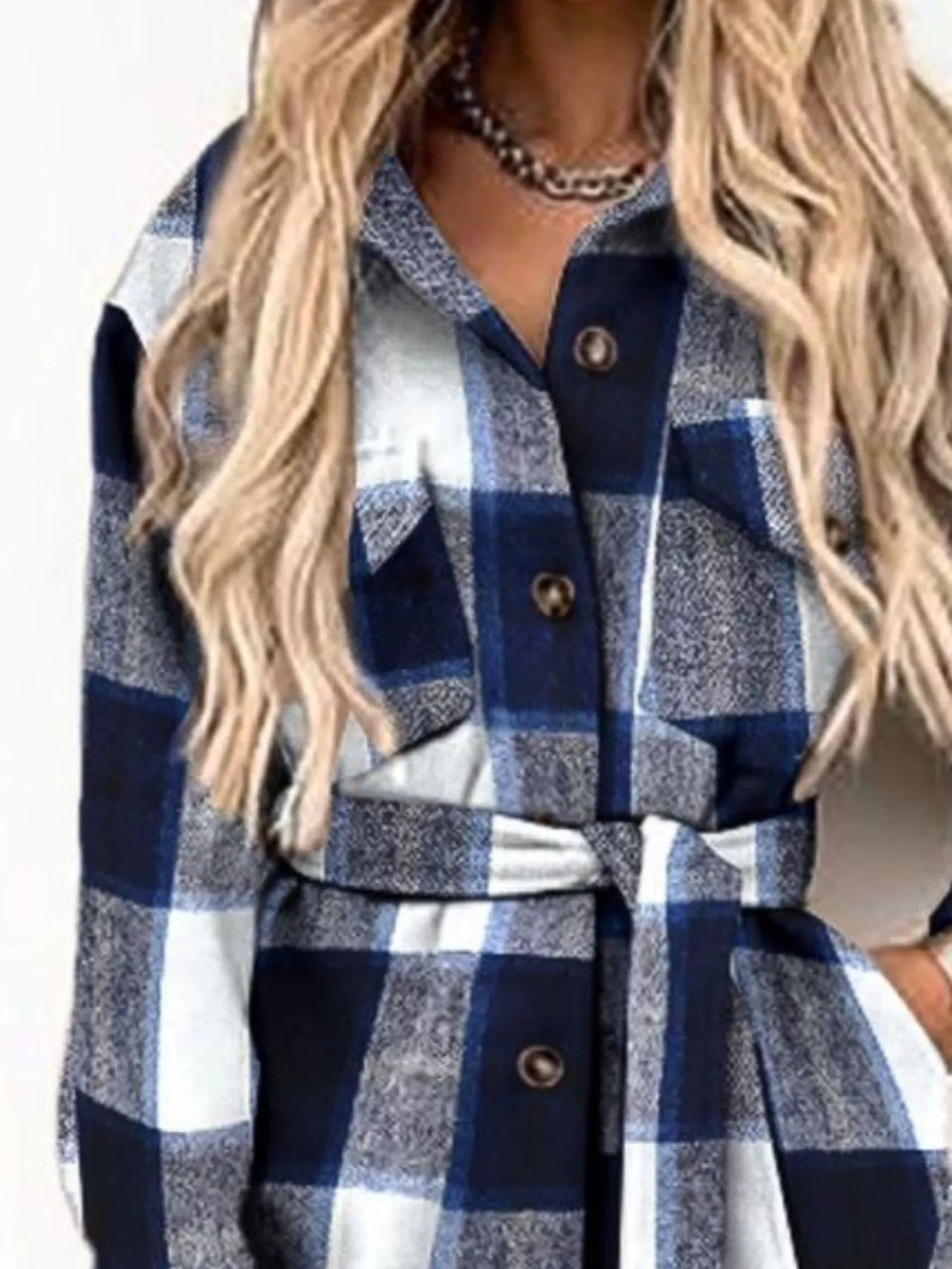 Button Up Long Sleeve Plaid Outerwear