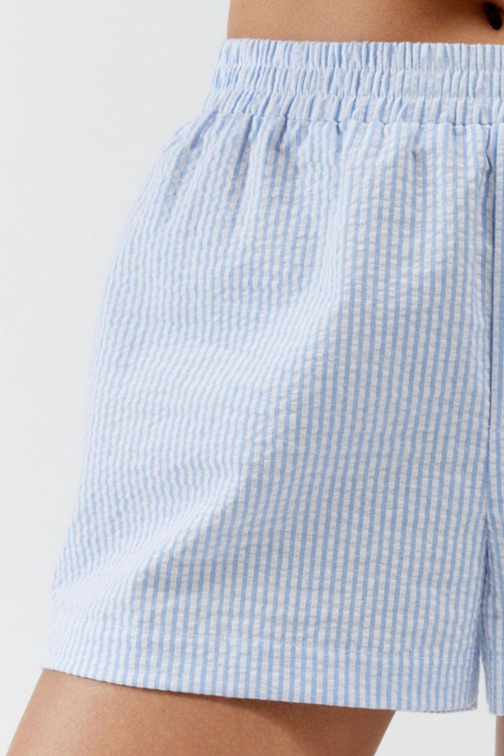 Striped Elastic Waist Shorts