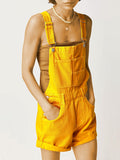 Square Neck Wide Strap Denim Overalls