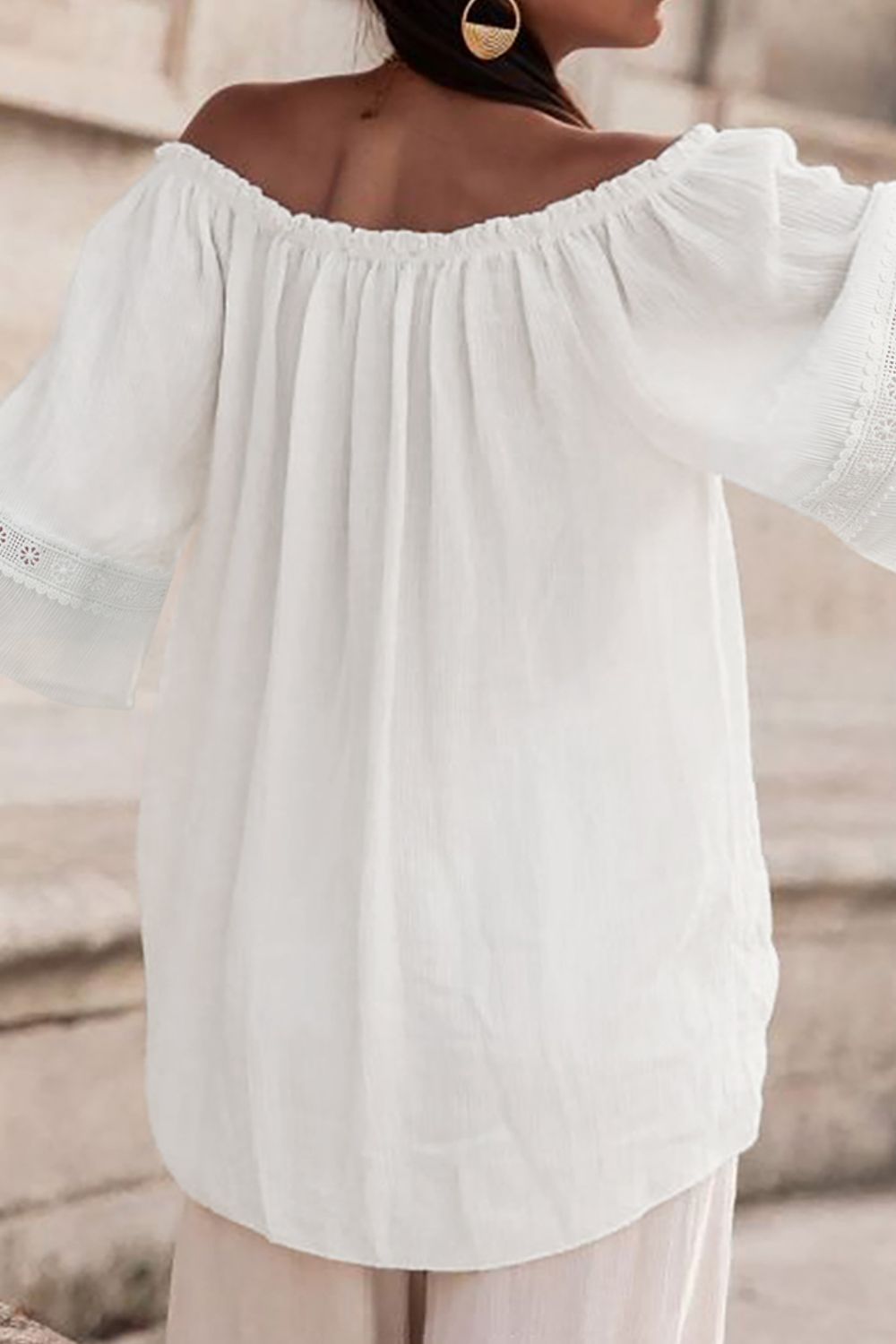 Lace Detail Off-Shoulder Blouse