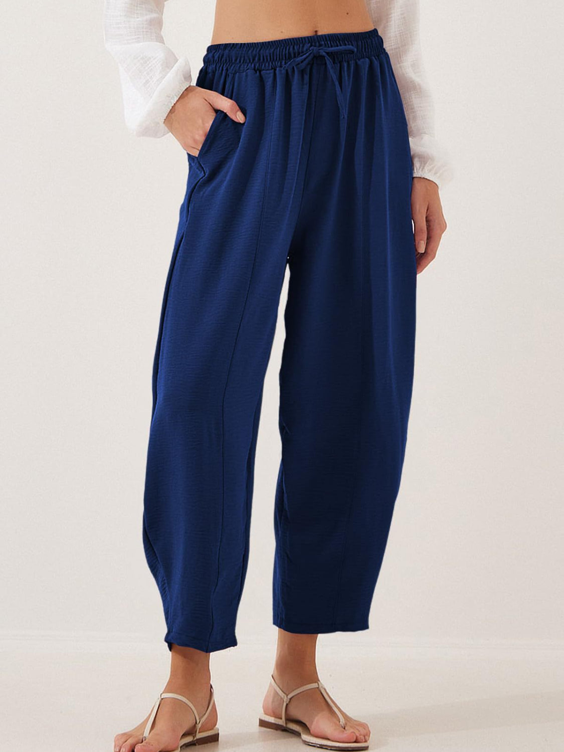 Full Size Drawtising Cropped Jogger Pants Plus Size