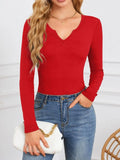 Notched Long Sleeve T-Shirt
