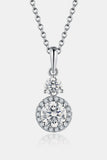 1 Carat Moissanite 925 Sterling Silver Pendant Necklace