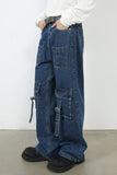 Men's Mid Rise Jeans with Cargo Pockets