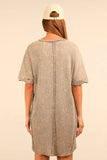 VERY J Plus Size Mineral Washed Ribbed Knit Mini Dress
