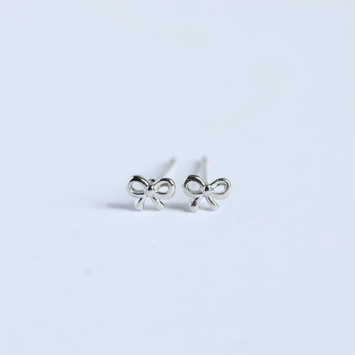 Copper Bow Stud Earrings
